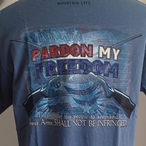 🇺🇸3/$20 NEW Medium Men’s Blue “Pardon My Freedom” T-shirt